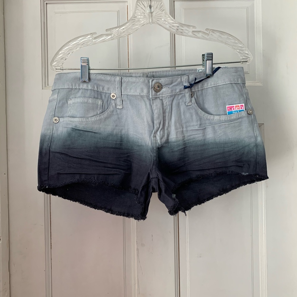 Reign Grey to Black Ombré Jean shorts